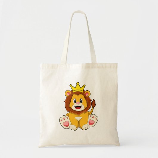 Leeuw als koning met kroon tote bag (Voorkant)