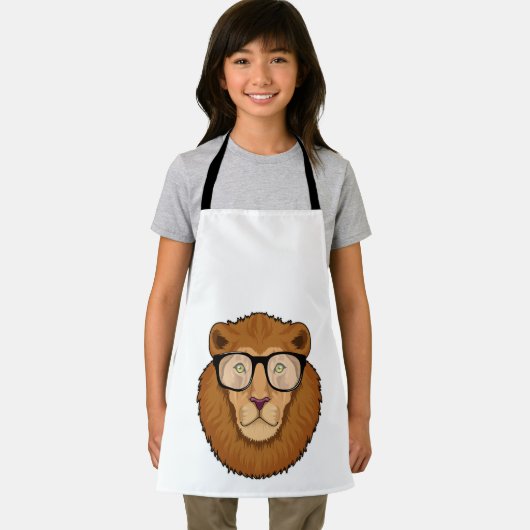 Leeuw als Nerd met bril Schort (Insitu)