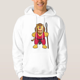 Leeuw als Warrior met Spear Hoodie