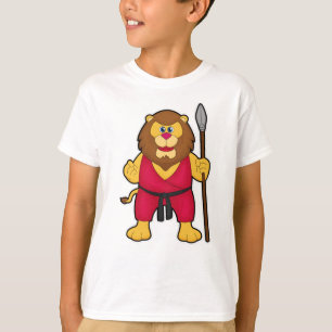 Leeuw als Warrior met Spear T-shirt