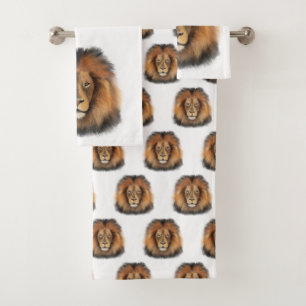 leeuw aquarel Leo koning safari dier jungle kat Bad Handdoek