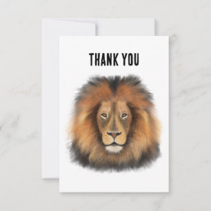 leeuw aquarel Leo koning safari dier jungle kat Bedankkaart