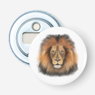 leeuw aquarel Leo koning safari dier jungle kat  Button Flesopener