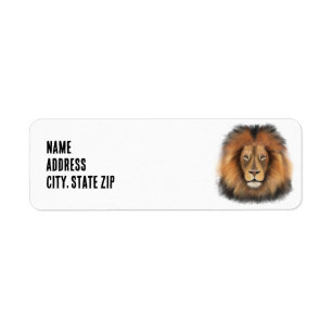leeuw aquarel Leo koning safari dier jungle kat  Etiket