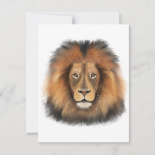 leeuw aquarel Leo koning safari dier jungle kat Feestdagenkaart