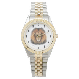 leeuw aquarel Leo koning safari dier jungle kat Horloge