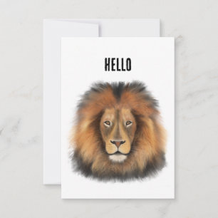 leeuw aquarel Leo koning safari dier jungle kat Kaart