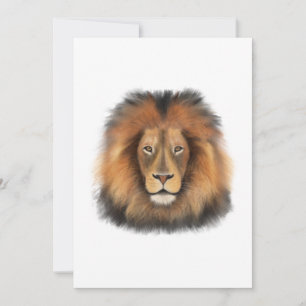leeuw aquarel Leo koning safari dier jungle kat Kaart