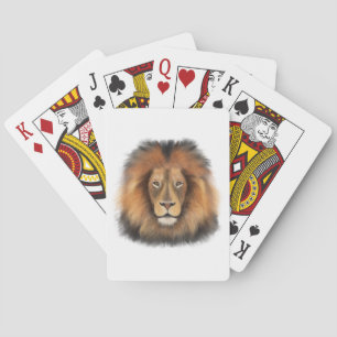 leeuw aquarel Leo koning safari dier jungle kat  Pokerkaarten