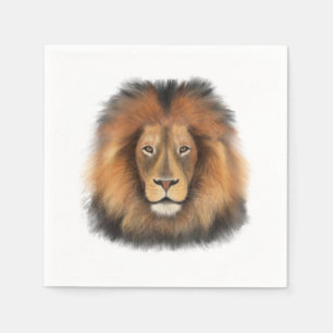 leeuw aquarel Leo koning safari dier jungle kat Servet