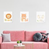Leeuw, Beer & Olifant Kwekerij Wall Art Set (Woonkamer)