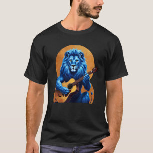 Leeuw Blauwe Leeuw Speelt Gitaar T-shirt