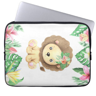 Leeuw Bloem Aquarel Laptop Sleeve