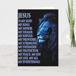Leeuw Christelijke Jezus Is Mijn Koning, God, Heer Kaart