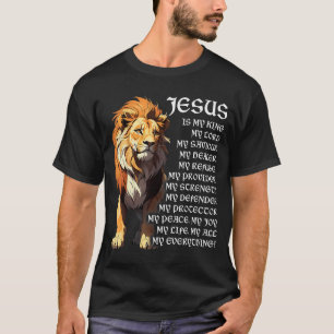 Leeuw Christelijke Jezus Is Mijn Koning, God, Heer T-shirt