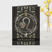 Leeuw Custom Sterrenbeeld kaart (Gele Bloem)