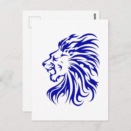 Leeuw de koning van het oerwoud, leeuwenliefhebber briefkaart (Voorkant / Achterkant)