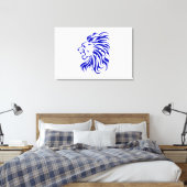 Leeuw de koning van het oerwoud, leeuwenliefhebber canvas afdruk (Insitu (Slaapkamer))