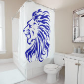 Leeuw de koning van het oerwoud, leeuwenliefhebber douchegordijn (In situ)