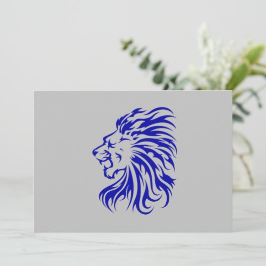 Leeuw de koning van het oerwoud, leeuwenliefhebber kaart (Staand voorkant)