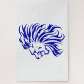 Leeuw de koning van het oerwoud, leeuwenliefhebber legpuzzel (Verticaal)