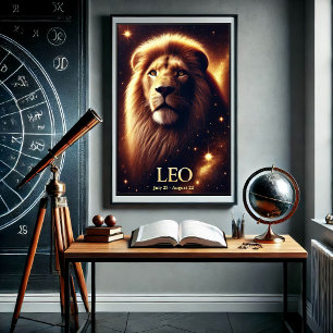 Leeuw de Leeuw Zodiac Celestiale Poster
