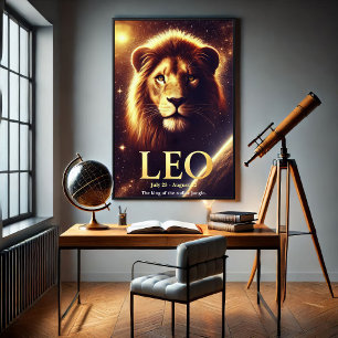 Leeuw de Leeuw Zodiac Celestiale Poster