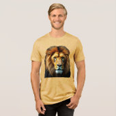Leeuw De Meester Van Dapperheid Bella+Canvas Tri-Blend Shirt (Voorkant volledig)
