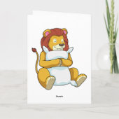 Leeuw die slaapt met kussen kaart (Achterkant)