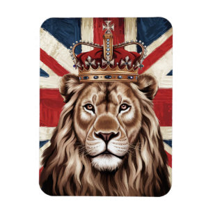 Leeuw draagt Britse vlag Magneet