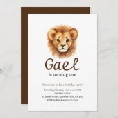 Leeuw Eerste Koning van het Oerwoud Verjaardag Kaart (Voorkant / Achterkant)