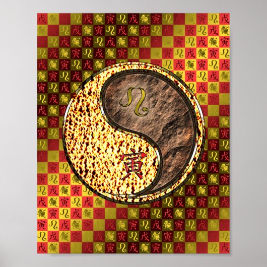 Leeuw en aarde tijger poster (Voorkant)