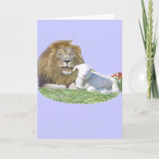 leeuw en de Christelijke kaart voor lammeren (Voorkant)