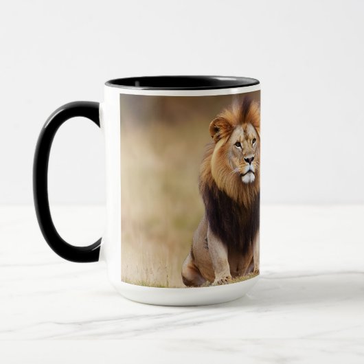 Leeuw en een konijn grappig ontwerp mok (Links)