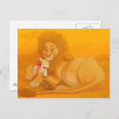 Leeuw en het Briefkaart van Lamb (Voorkant / Achterkant)