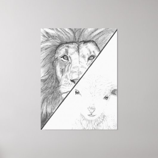 Leeuw en het lam canvas (Voorkant)