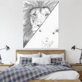 Leeuw en het lam canvas (Insitu (Slaapkamer))