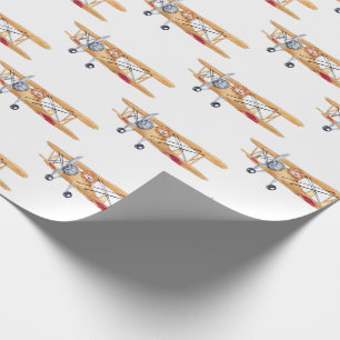 Leeuw en het vliegtuig cadeaupapier