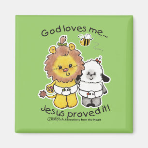 Leeuw en Lam Baby's Magneet