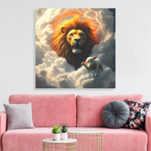 Leeuw en Lam Canvas Kunst