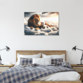 Leeuw en Lam Canvas Kunst (Insitu (Slaapkamer))