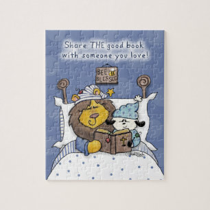 Leeuw en Lam delen het goede boek Legpuzzel