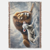 Leeuw en lam gooien deken (Voorkant Verticaal)