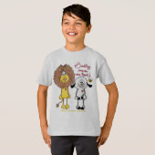 Leeuw en Lam Hart Patches T-shirt (Voorkant volledig)