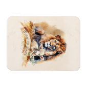 Leeuw en Lam Kerstkaarten Magneet (Horizontaal)