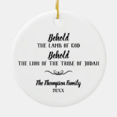 Leeuw en Lam Kerstmis ornament aanpasbaar (Achterkant)