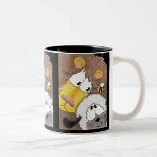 Leeuw en Lam Omhoog Close Tweekleurige Koffiemok