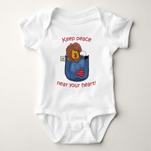 Leeuw en Lam pocket pals Romper (Voorkant)