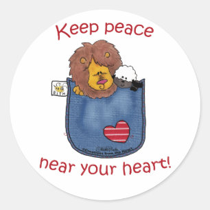 Leeuw en Lam pocket pals Ronde Sticker