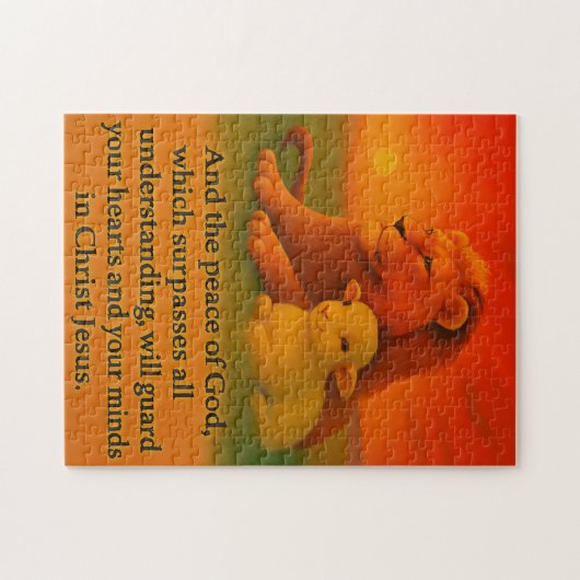 Leeuw en Lam Serenity Jigsaw Puzzel (Horizontaal)